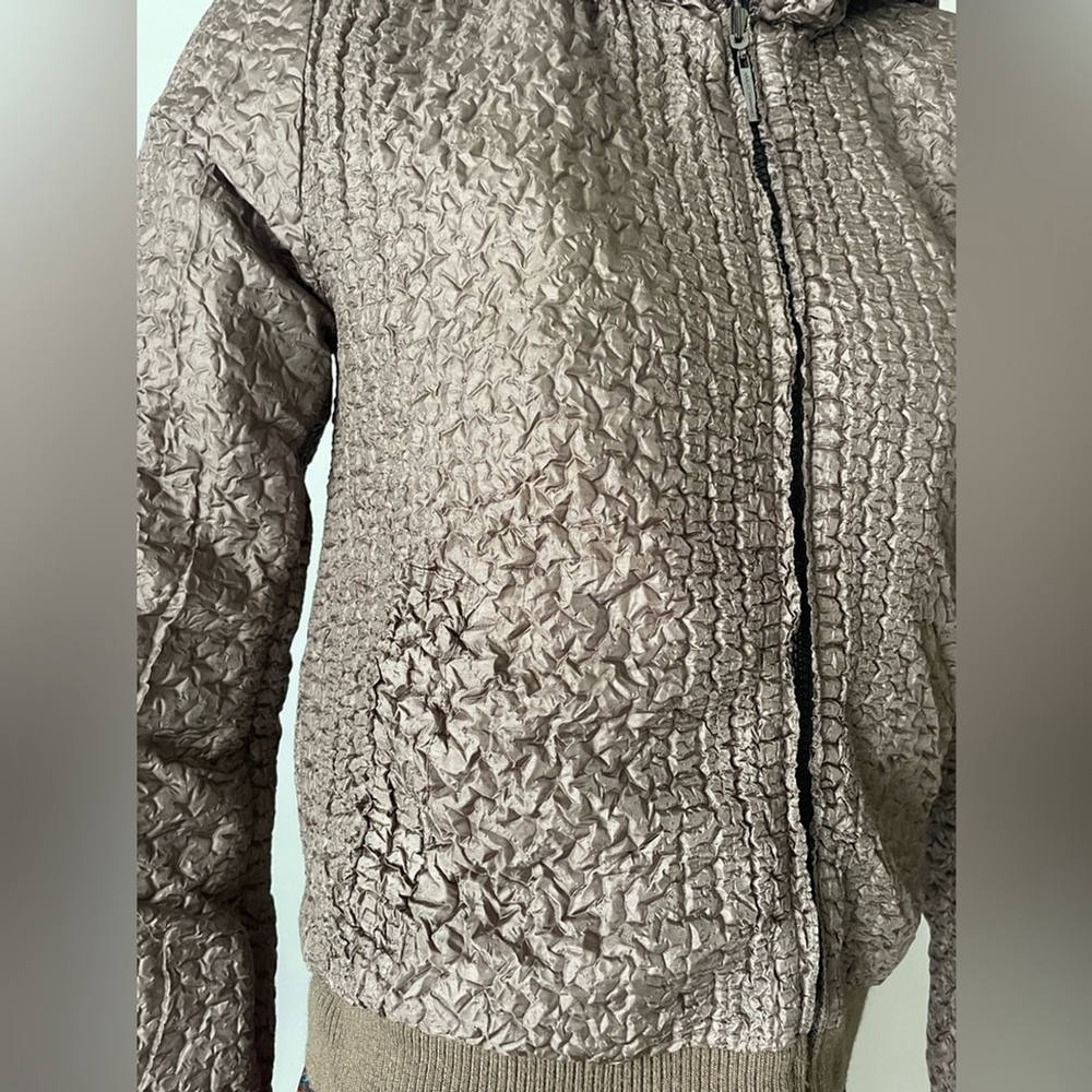 Adolfo Dominguez Black beige Bomber Jacket reversible medium hooded - Picture 7 of 9